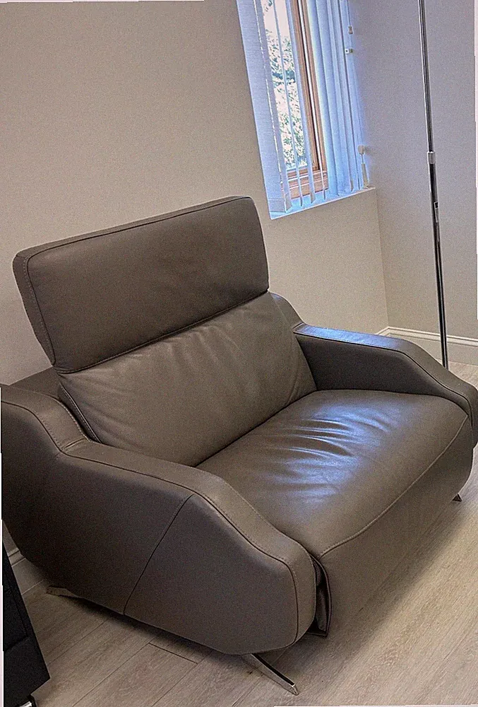 Large Leather Recliners in Dark Grey - 2 Chairs in Great Condition.