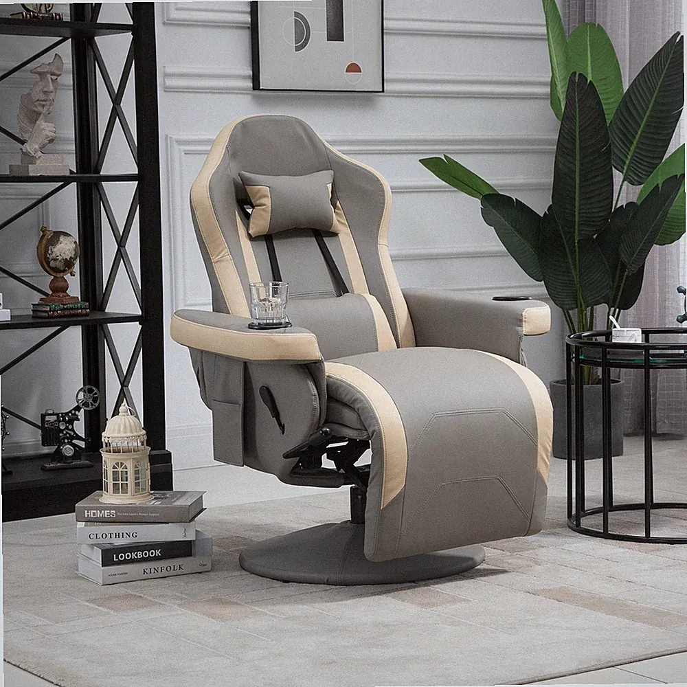[New]Faux Leather Manual Recliner