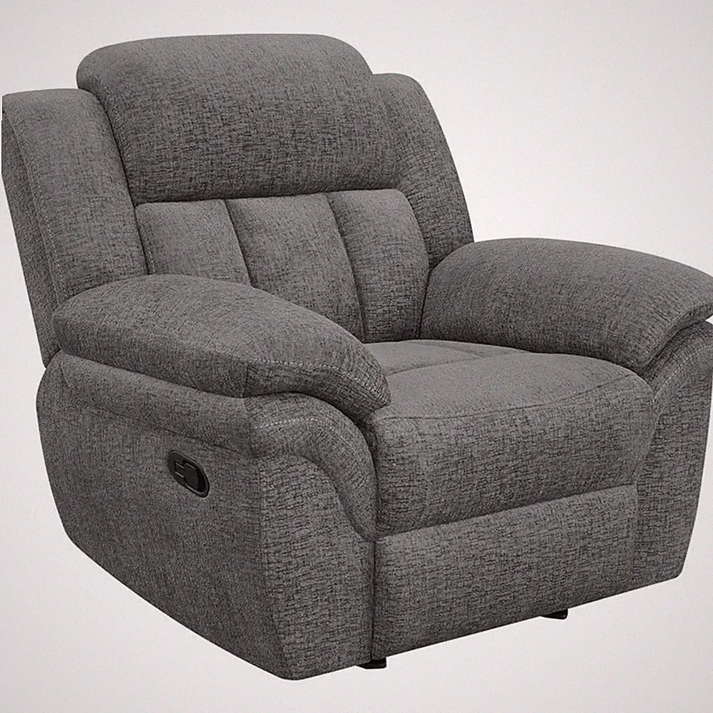 Pemberly Row Contemporary Chenille Upholstered Glider Recliner Charcoal