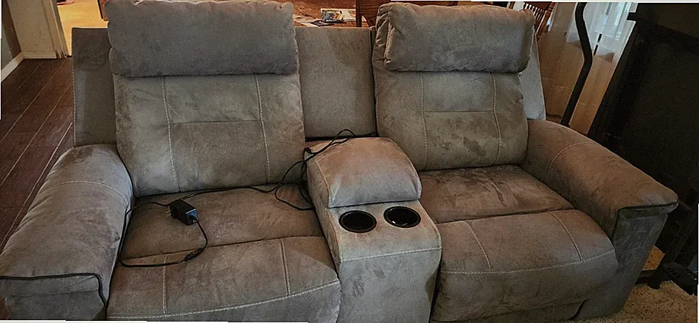 Suede, gray, double Recliner